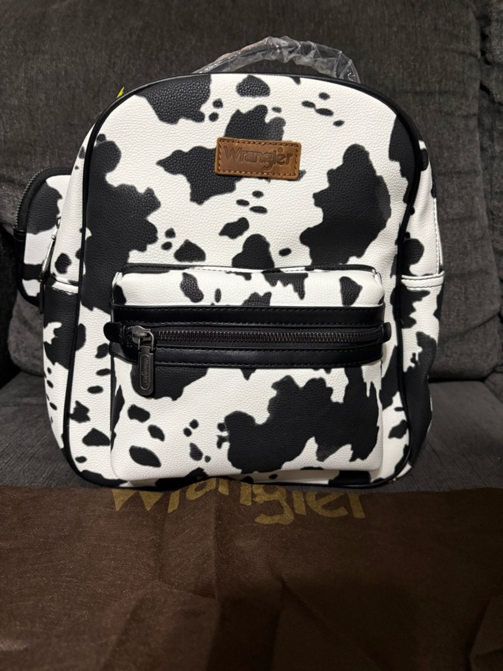 Wrangler Black and White Cow Print Mini Backpack NWT